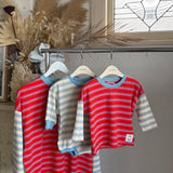 Mattie Stripe Cotton Bodysuit - Cream/Blue Stripe