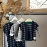 Women's Kennedy Stripe Long Sleeve Tee - Navy/Grey Stripe