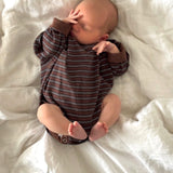 Hennie Cotton Stripe Bodysuit - Mocha Stripe