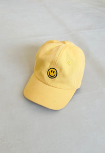 Smiley Embroidery Cap - Yellow