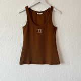 Adult Libby Monogram Tank - Cinnamon/White