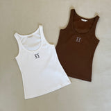 Adult Libby Monogram Tank - White/Black