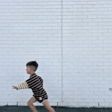 Rowan Stripe Cotton Long Sleeve Tee - Brown/Yellow Stripe