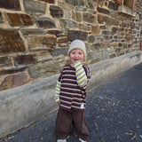 Rowan Stripe Cotton Long Sleeve Tee - Brown/Yellow Stripe