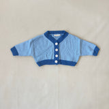 Rye Cotton Knit Cardigan- Blue Combo Size XS SAMPLE