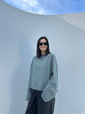 Women's Rhode Stripe Cotton Long Sleeve Tee - Forest Stripe