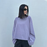 Women's Rhode Stripe Cotton Long Sleeve Tee - Ivory Blue/Maroon Stripe