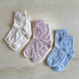 Bow Socks - Powder Blue