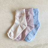 Bow Socks - Powder Blue