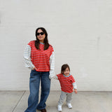 Women's Kennedy Stripe Long Sleeve Tee - Poppy/Cream Stripe