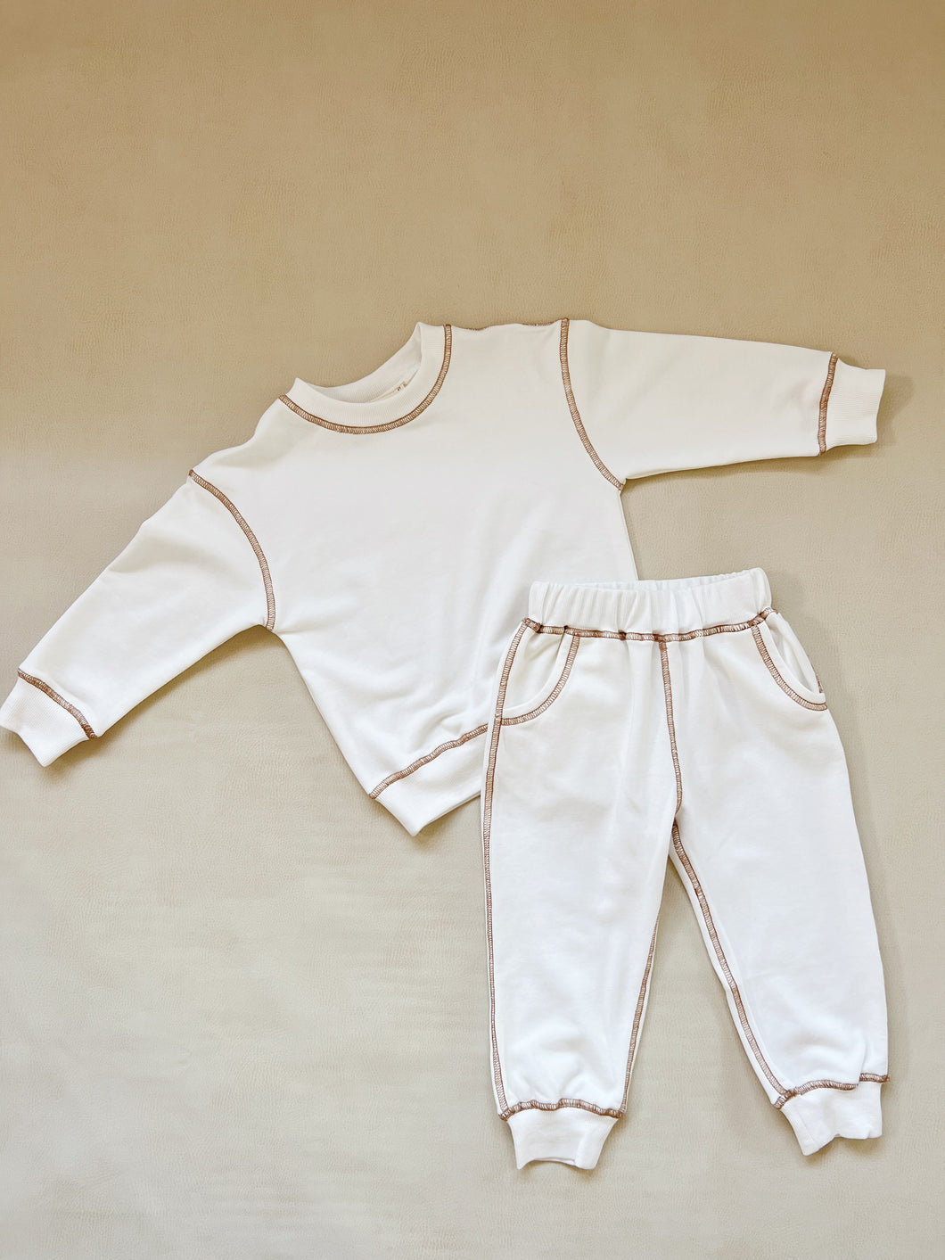 Imogen Cotton Set - White/Cocoa