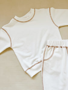 Imogen Cotton Set - White/Cocoa