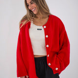 Women's Odette Knitted Cardigan - Scarlet
