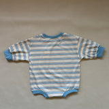 Mattie Stripe Cotton Bodysuit - Cream/Blue Stripe