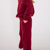 Oslo Wide Leg Tracksuit - Wine