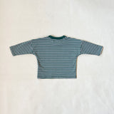 Penn Stripe Cotton Long Sleeve Tee - Forest Stripe