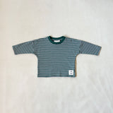 Penn Stripe Cotton Long Sleeve Tee - Forest Stripe