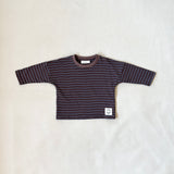 Penn Stripe Cotton Long Sleeve Tee - Mocha Stripe