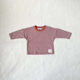 Penn Stripe Cotton Long Sleeve Tee - Terracotta Stripe