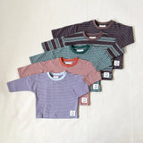 Penn Stripe Cotton Long Sleeve Tee - Terracotta Stripe