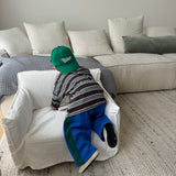 Elio Cotton Racer Pants - Royal Blue/Green
