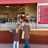 Rowan Stripe Cotton Long Sleeve Tee - Maroon/Blue Stripe