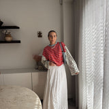 Women's Kennedy Stripe Long Sleeve Tee - Poppy/Cream Stripe