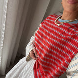 Women's Kennedy Stripe Long Sleeve Tee - Poppy/Cream Stripe