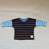 Rowan Stripe Cotton Long Sleeve Tee - Cocoa/Blue Stripe