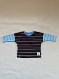 Rowan Stripe Cotton Long Sleeve Tee - Cocoa/Blue Stripe