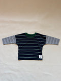 Rowan Stripe Cotton Long Sleeve Tee - Navy/Green Stripe