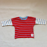 Rowan Stripe Cotton Long Sleeve Tee - Poppy/Cream Stripe