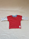 Rowan Stripe Cotton Long Sleeve Tee - Poppy/Cream Stripe
