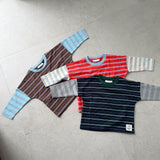 Rowan Stripe Cotton Long Sleeve Tee - Navy/Green Stripe