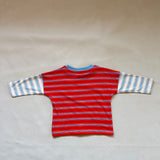 Rowan Stripe Cotton Long Sleeve Tee - Poppy/Cream Stripe