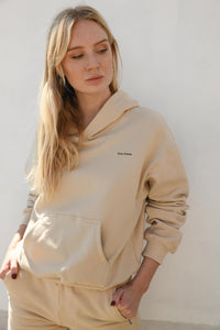 Adult Rumi Logo Hoodie Shorts - Beige