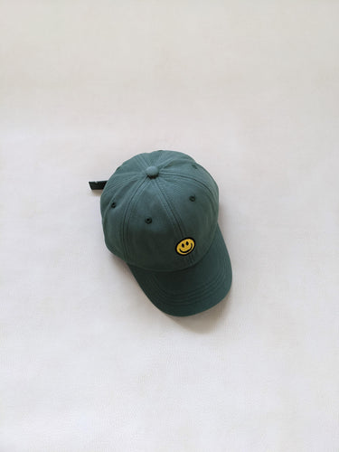 Smiley Embroidery Cap - Forest