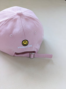 Smiley Embroidery Cap - Lilac