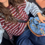 Women's Kennedy Stripe Long Sleeve Tee - Maroon/Blue Stripe