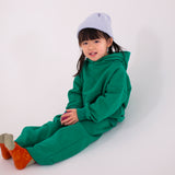 Sporty Puff Print Cotton Hoodie Tracksuit Set - Emerald