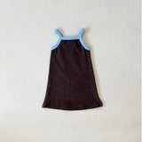 Stevie Terry Towelling Dress - Dark Chocolate/Powder Blue