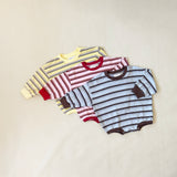 Mattie Stripe Cotton Bodysuit - Blue Stripe