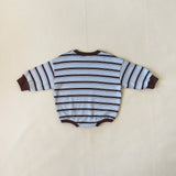 Mattie Stripe Cotton Bodysuit - Blue Stripe