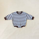 Mattie Stripe Cotton Bodysuit - Blue Stripe