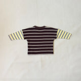 Rowan Stripe Cotton Long Sleeve Tee - Brown/Yellow Stripe