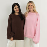 Adult Bea Cotton Knit Jumper - Coffee