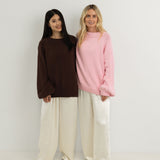 Adult Bea Cotton Knit Jumper - Coffee