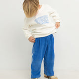 Parker Numbers Relaxed Pullover - White/Blue