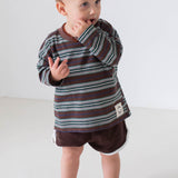 Penn Stripe Cotton Long Sleeve Tee - Chocolate Rugby Stripe