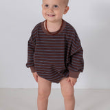 Hennie Cotton Stripe Bodysuit - Mocha Stripe